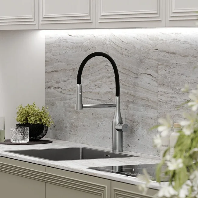 Смеситель для кухни Sancos Pride SC4011BNG с гибким изливом, нержавеющая сталь Sancos — Оригинал