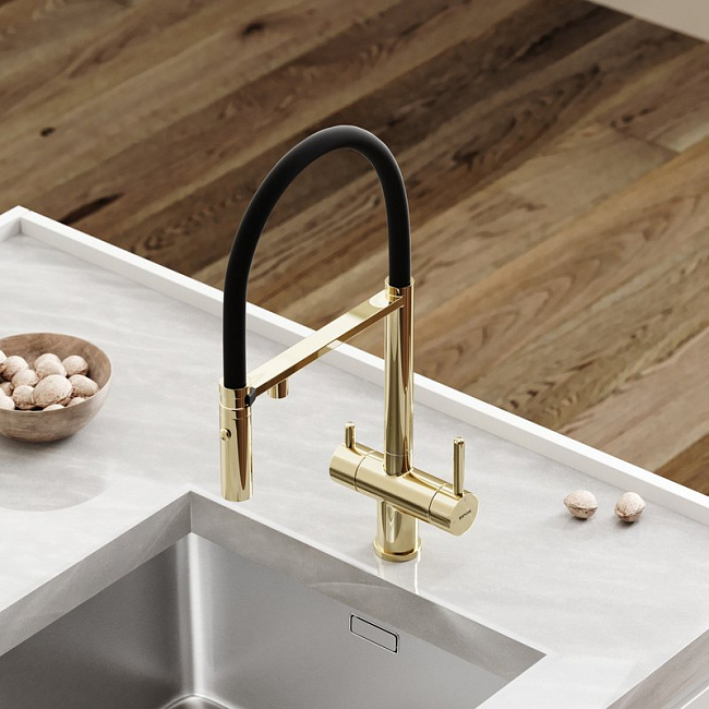 Смеситель для кухни Sancos Imola SC4010ZG под фильтр, полированное золото Sancos — Оригинал