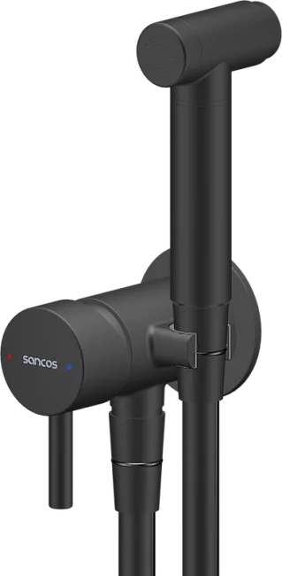 Гигиенический душ Sancos Atom SC2001MB со смесителем, С ВНУТРЕННЕЙ ЧАСТЬЮ, черный матовый Sancos — Оригинал