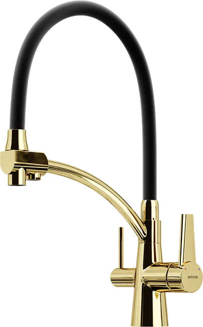 Смеситель для кухни Sancos Eri SC4001ZG с гибким изливом, полированное золото Sancos — Оригинал