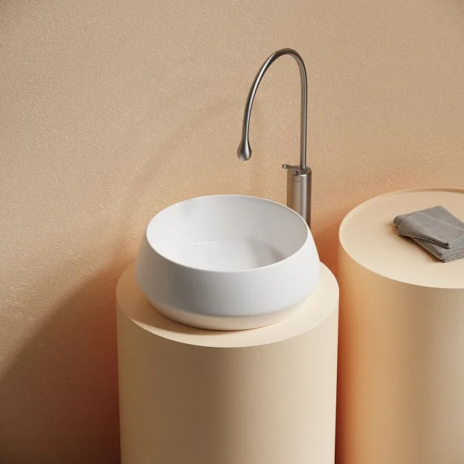 Раковина накладная Ceramicanova Maya круглая 40 см цвет белый CN12004 Sancos — Оригинал