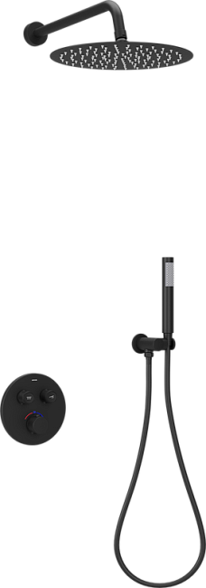 Душевой комплект Sancos Link SC3005MB черный матовый, С ВНУТРЕННЕЙ ЧАСТЬЮ Sancos — Оригинал