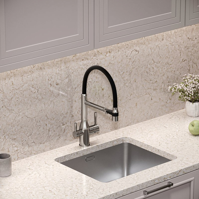 Смеситель для кухни Sancos Garda SC4009BN с гибким изливом, брашированный никель Sancos — Оригинал