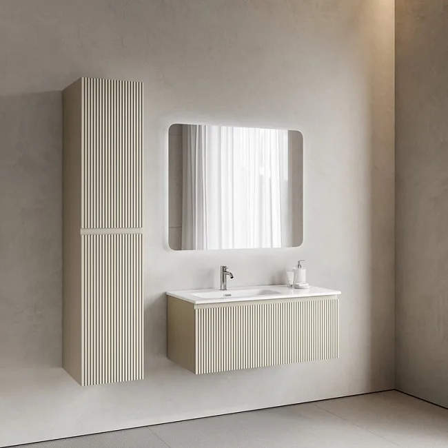 Тумба под раковину Sancos Snob R 1.0 100 подвесная Beige soft (капучино), SNR1.0100LCE Sancos — Оригинал
