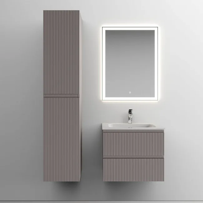 Шкаф-пенал для ванной Sancos Snob T 35 см, универсальный, Doha soft (пыльная роза) Sancos — Оригинал