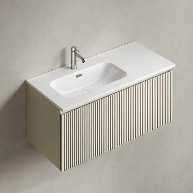Тумба под раковину Sancos Snob R 1.0 100 подвесная Beige soft (капучино), SNR1.0100LCE Sancos — Оригинал