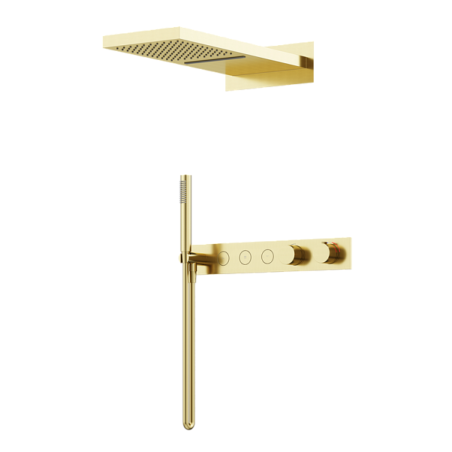 Душевой комплект Sancos Linn SC9023BG С ВНУТРЕННЕЙ ЧАСТЬЮ, брашированное золото, PVD покрытие Sancos — Оригинал