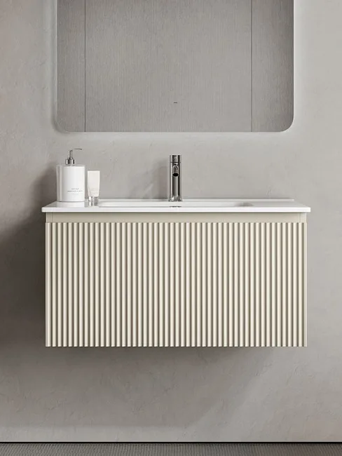 Тумба под раковину Sancos Snob R 1.0 80 подвесная Beige soft (капучино), SNR1.080CE Sancos — Оригинал