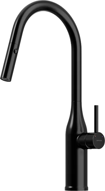 Смеситель для кухни Sancos Grand SC4002MB с вытяжным изливом, черный матовый Sancos — Оригинал