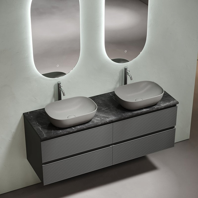 Столешница в ванную под раковину, из керамогранита Sancos Black Sky 140х46 c отверстием под смеситель TT140A1X Sancos — Оригинал