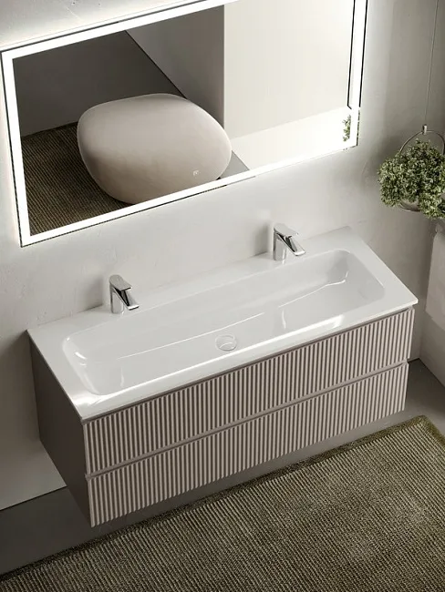 Тумба под раковину Sancos Snob R 120 подвесная Doha soft (пыльная роза), SNR120SM Sancos — Оригинал