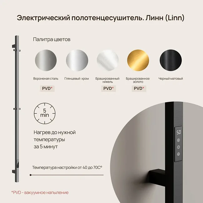 Полотенцесушитель электрический Sancos Linn 150x3 I-образный, хром, SC13002CH Sancos — Оригинал