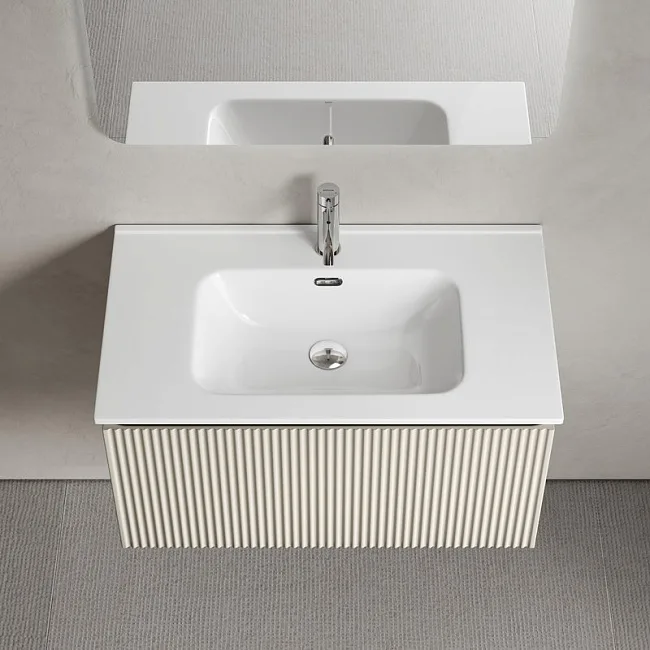 Тумба под раковину Sancos Snob R 1.0 80 подвесная Beige soft (капучино), SNR1.080CE Sancos — Оригинал