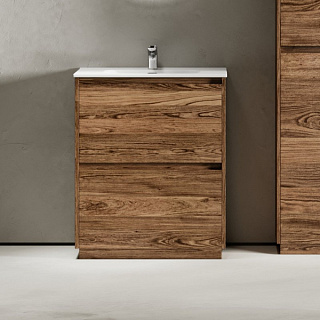Тумба с раковиной Sancos Libra Floor 70 дуб чарльстон, белая раковина CN7007