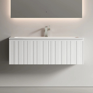 Тумба подвесная SANCOS Ламель 120 c одним ящиком, белый матовый LM120W