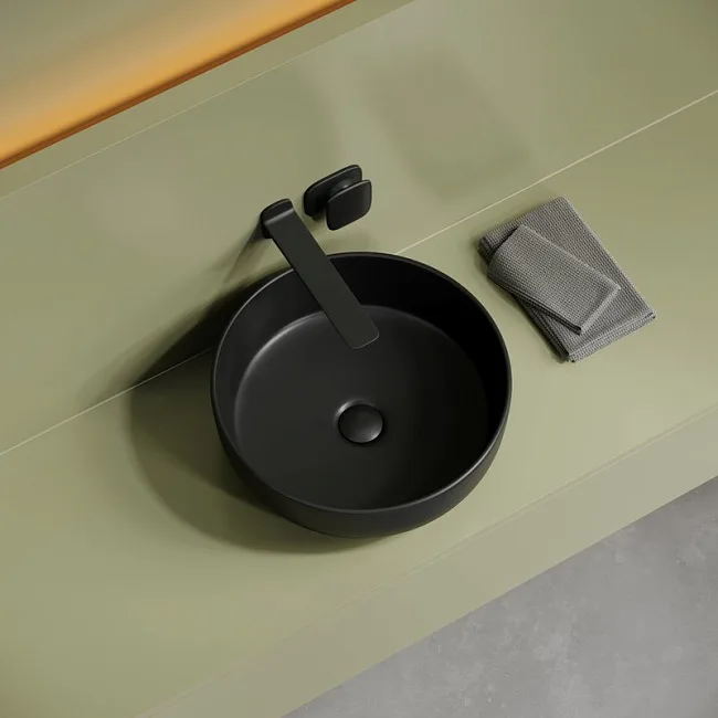 Накладная раковина Ceramicanova Taycan CN12003MB 37х37 матовая черная Sancos — Оригинал