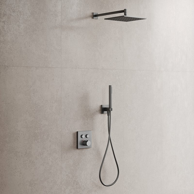 Душевой комплект Sancos Linn SC9022GG С ВНУТРЕННЕЙ ЧАСТЬЮ, вороненая сталь Sancos — Оригинал