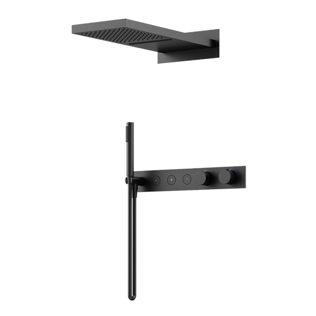 Душевой комплект Sancos Linn SC9023MB С ВНУТРЕННЕЙ ЧАСТЬЮ, черный матовый Sancos — Оригинал