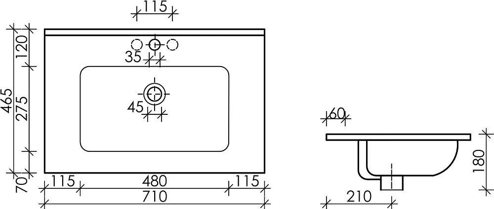Мебельная раковина Ceramicanova Element CN7007MB Sancos — официальный сайт