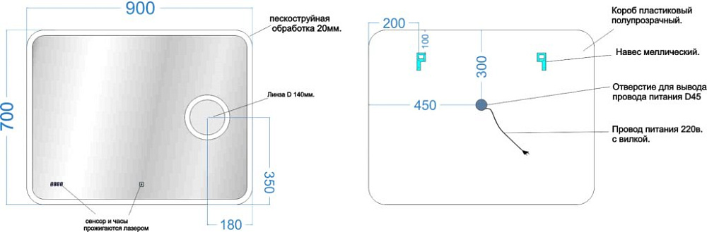 Зеркало Sancos Arcadia 1.0 AR1.900 90 см Sancos — официальный сайт