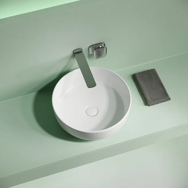 Накладная раковина Ceramicanova Taycan CN12003 37х37 глянцевая белая Sancos — Оригинал