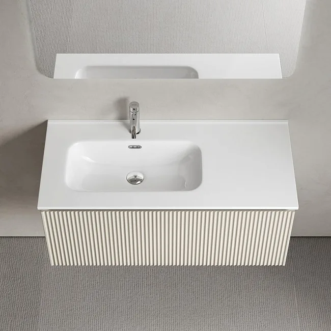 Тумба под раковину Sancos Snob R 1.0 100 подвесная Beige soft (капучино), SNR1.0100LCE Sancos — Оригинал