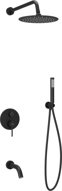 Душевой комплект Sancos Select SC3004MB черный матовый, С ВНУТРЕННЕЙ ЧАСТЬЮ Sancos — Оригинал