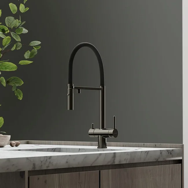 Смеситель для кухни Sancos Imola SC4010GG с гибким изливом, вороненая сталь Sancos — Оригинал