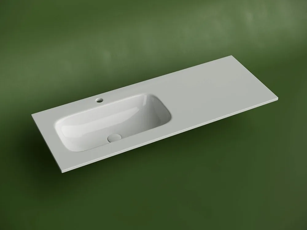 Мебельная раковина Ceramicanova Grace прямоугольная 121см с чашей слева и отверстием под смеситель CN7020 Sancos — официальный сайт