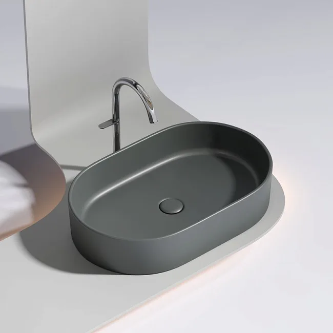 Раковина Ceramicanova Element CN6048MDH темный антрацит матовая Sancos — Оригинал