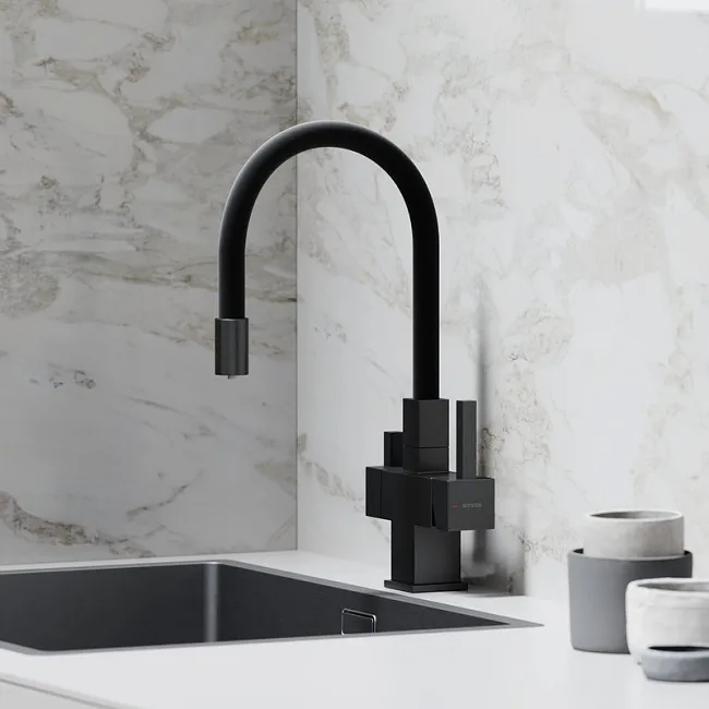 Смеситель для кухни Sancos Arno SC4005MB с гибким изливом, матовый черный Sancos — Оригинал