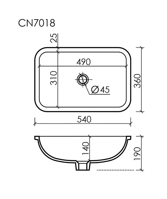 Встраиваемая раковина Ceramicanova Element CN7018 Sancos — Оригинал
