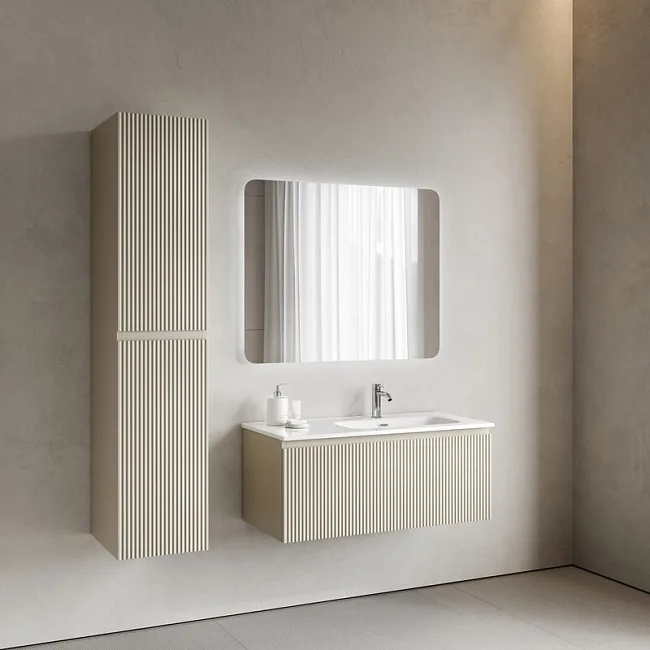 Тумба под раковину Sancos Snob R 1.0 100 подвесная Beige soft (капучино), SNR1.0100RCE Sancos — Оригинал