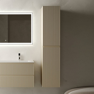 Шкаф-пенал для ванной Sancos Snob R 35 см, универсальный, Beige soft (капучино)