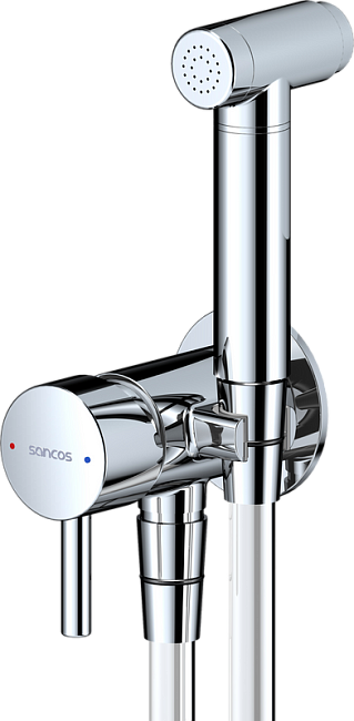 Гигиенический душ Sancos Atom SC2001CH со смесителем, С ВНУТРЕННЕЙ ЧАСТЬЮ, хром глянцевый Sancos — Оригинал