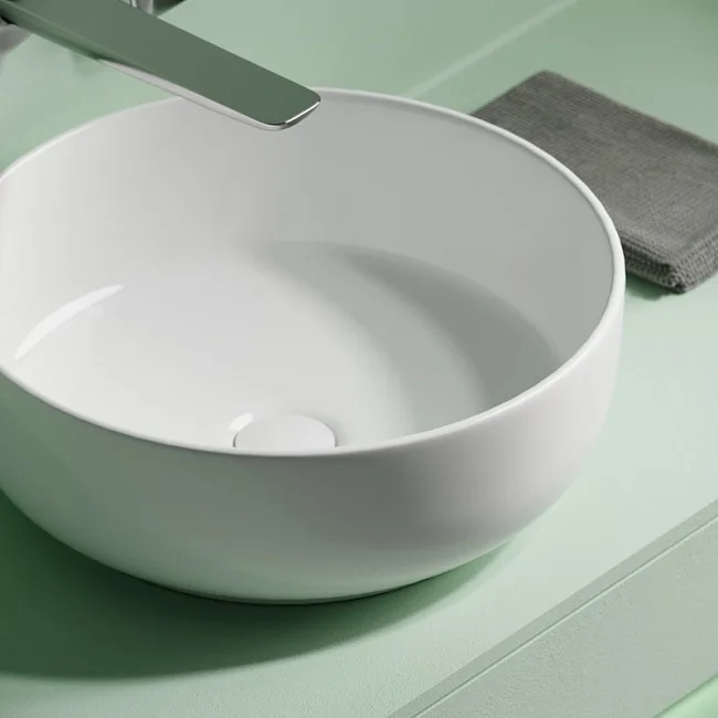 Накладная раковина Ceramicanova Taycan CN12003 37х37 глянцевая белая Sancos — Оригинал