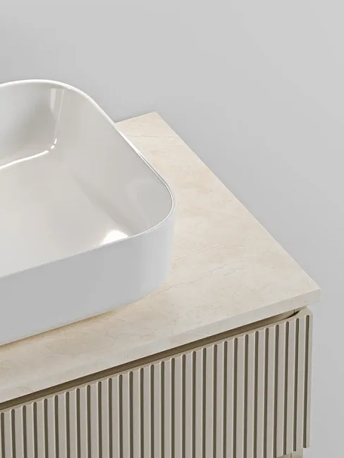 Тумба под раковину со столешницей Sancos Snob T 80 beige soft, столешница бежевая Sancos — Оригинал