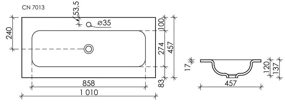 Накладная раковина Ceramicanova Grace прямоугольная черная матовая 101 см CN7013MB Sancos — официальный сайт