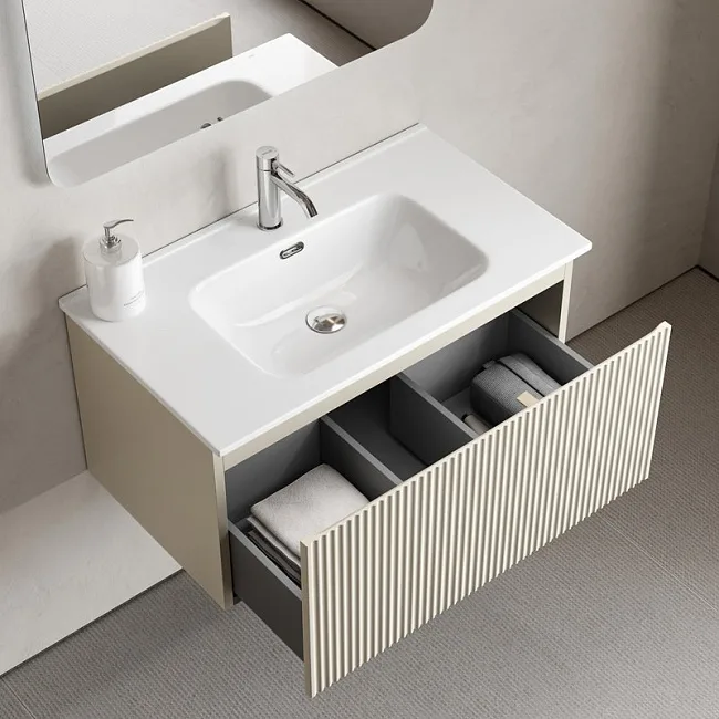 Тумба под раковину Sancos Snob R 1.0 80 подвесная Beige soft (капучино), SNR1.080CE Sancos — Оригинал