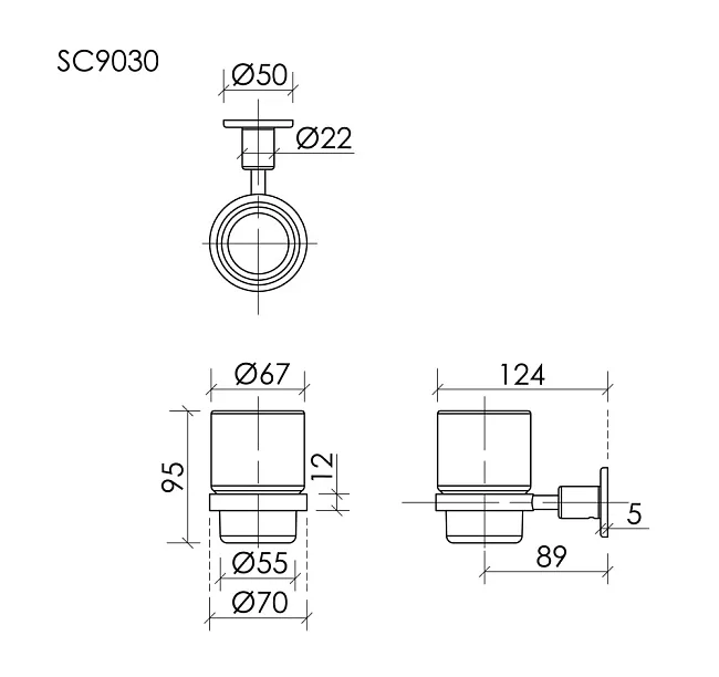 Стакан для ванной Sancos Base SC9030MB черный матовый Sancos — Оригинал
