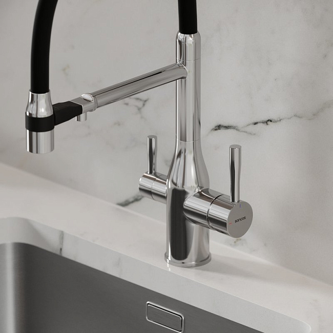 Смеситель для кухни Sancos Garda SC4009CH с гибким изливом, хром Sancos — Оригинал