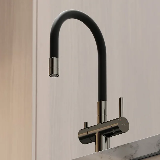 Смеситель для кухни Sancos Lucia SC4004GG с гибким изливом, вороненая сталь Sancos — Оригинал