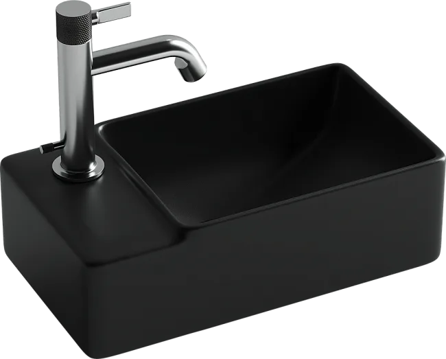Раковина маленькая в туалет Ceramicanova Element CN5046MB L черный матовый Sancos — Оригинал