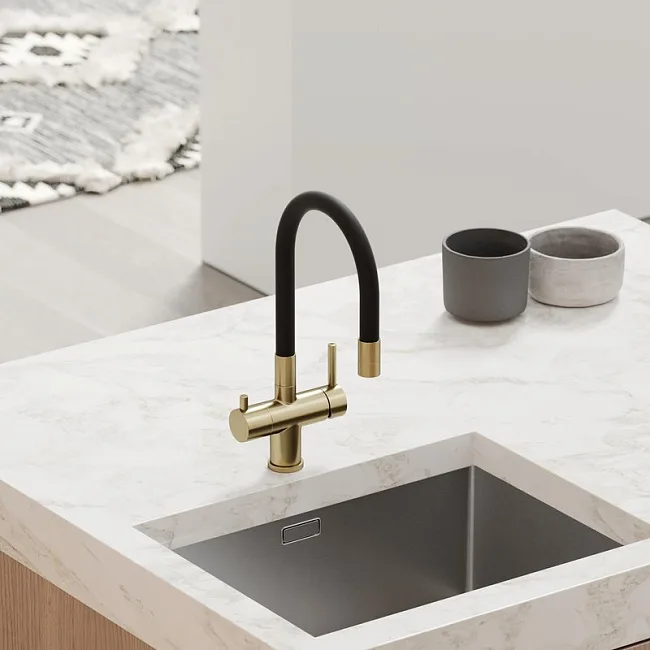 Смеситель для кухни Sancos Lucia SC4004BG с гибким изливом, брашированное золото Sancos — Оригинал