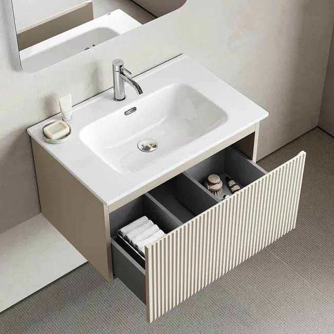 Тумба под раковину Sancos Snob R 1.0 70 подвесная Beige soft (капучино), SNR1.070CE Sancos — Оригинал