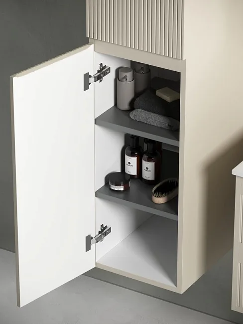 Шкаф-пенал для ванной Sancos Snob T 35 см, универсальный, Beige soft (капучино) Sancos — Оригинал
