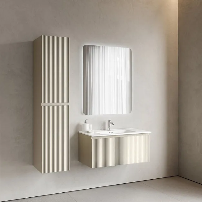 Тумба под раковину Sancos Snob R 1.0 90 подвесная Beige soft (капучино), SNR1.090CE Sancos — Оригинал