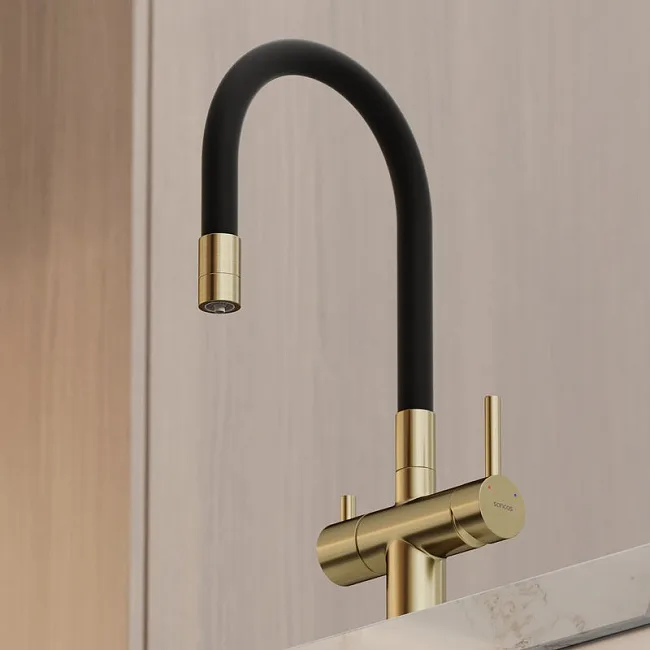 Смеситель для кухни Sancos Lucia SC4004BG с гибким изливом, брашированное золото Sancos — Оригинал