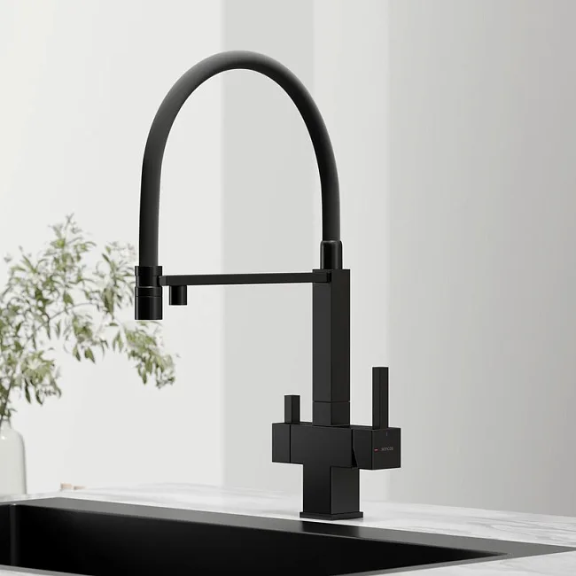 Смеситель для кухни Sancos Moro SC4006MB с гибким изливом, черный матовый Sancos — Оригинал