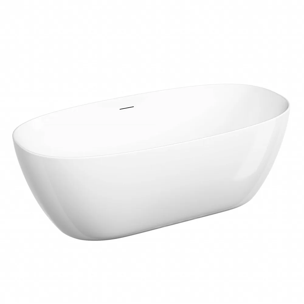 Акриловая ванна Sancos Oval FB21 170x80 см, отдельностоящая, белая, с каркасом, со сливом-переливом Sancos — официальный сайт